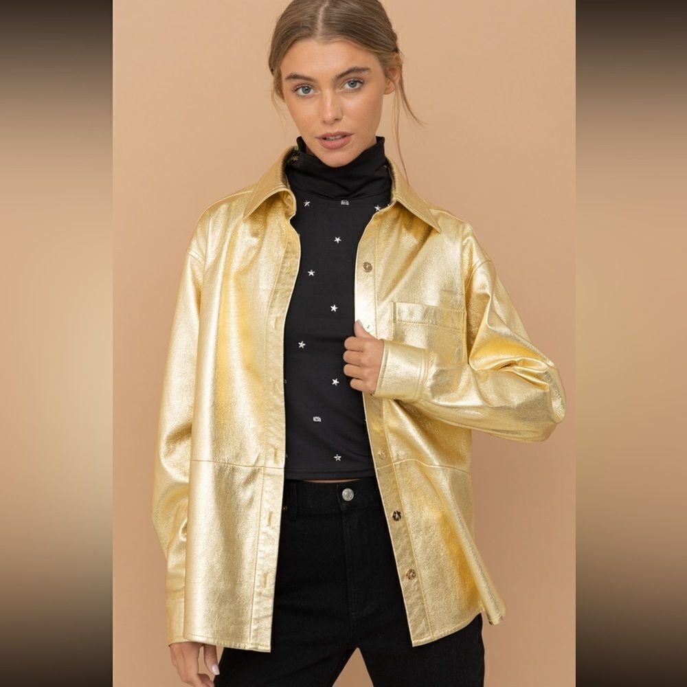 Blue b. shirt women’s gold long sleeve NEW
